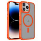 For iPhone 14 Pro Max Breathable Skin Feel Frosted MagSafe Magnetic Phone Case(Orange) - 1