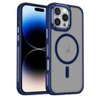 For iPhone 14 Pro Max Breathable Skin Feel Frosted MagSafe Magnetic Phone Case(Dark Blue) - 1