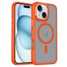 For iPhone 15 Plus / 14 Plus Breathable Skin Feel Frosted MagSafe Magnetic Phone Case(Orange) - 1