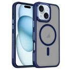 For iPhone 15 Plus / 14 Plus Breathable Skin Feel Frosted MagSafe Magnetic Phone Case(Dark Blue) - 1