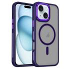 For iPhone 15 Plus / 14 Plus Breathable Skin Feel Frosted MagSafe Magnetic Phone Case(Purple) - 1