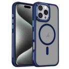 For iPhone 15 Pro Breathable Skin Feel Frosted MagSafe Magnetic Phone Case(Dark Blue) - 1