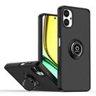 For Samsung Galaxy A06 4G Q Shadow 1 Series TPU Hybrid PC Phone Case with Ring(Black+Black) - 1