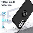 For Samsung Galaxy A36 5G Q Shadow 1 Series TPU Hybrid PC Phone Case with Ring(Black+Black) - 3