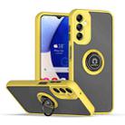 For Samsung Galaxy A14 5G Q Shadow 1 Series TPU + PC Phone Case with Ring(Yellow) - 1