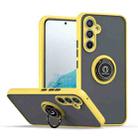 For Samsung Galaxy A34 5G Q Shadow 1 Series TPU + PC Phone Case with Ring(Yellow) - 1