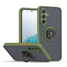 For Samsung Galaxy A34 5G Q Shadow 1 Series TPU + PC Phone Case with Ring(Army Green) - 1