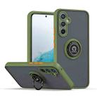 For Samsung Galaxy A54 5G Q Shadow 1 Series TPU + PC Phone Case with Ring(Army Green) - 1