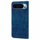 For Google Pixel 9 / 9 Pro Cartoon Sakura Cat Embossed Leather Phone Case(Blue) - 3