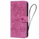 For Google Pixel 9 / 9 Pro Cartoon Sakura Cat Embossed Leather Phone Case(Rose Red) - 2