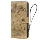 For Google Pixel 9 Pro XL Cartoon Sakura Cat Embossed Leather Phone Case(Brown) - 2