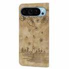 For Google Pixel 9 Pro XL Cartoon Sakura Cat Embossed Leather Phone Case(Brown) - 3