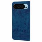 For Google Pixel 9 Pro XL Cartoon Sakura Cat Embossed Leather Phone Case(Blue) - 3