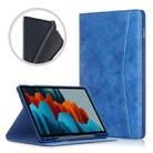 For Samsung Galaxy Tab S8 / Galaxy Tab S7 T870/T875 TPU Front Support Horizontal Flip Leather Case with Holder & Pen Slot & Sleep / Wake-up Function(Dark Blue) - 1