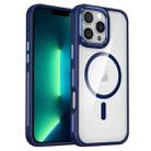 For iPhone 13 Pro Max Breathable Skin Feel Transparent MagSafe Magnetic Phone Case(Dark Blue) - 1