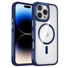 For iPhone 14 Pro Breathable Skin Feel Transparent MagSafe Magnetic Phone Case(Dark Blue) - 1