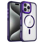 For iPhone 15 Pro Breathable Skin Feel Transparent MagSafe Magnetic Phone Case(Purple) - 1