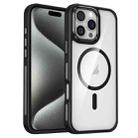 For iPhone 15 Pro Breathable Skin Feel Transparent MagSafe Magnetic Phone Case(Black) - 1