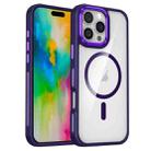 For iPhone 16 Pro Breathable Skin Feel Transparent MagSafe Magnetic Phone Case(Purple) - 1