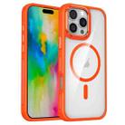 For iPhone 16 Pro Max Breathable Skin Feel Transparent MagSafe Magnetic Phone Case(Orange) - 1