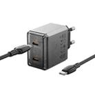 BOROFONE BN21 PD 40W 2 Type-C Charger with 1m Type-C to Type-C Cable Set, For:EU Plug(Tarnish) - 2