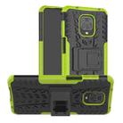 For Xiaomi Redmi Note 9S / 9 Pro / 9 Pro Max Tire Texture Shockproof TPU + PC Protective Case with Holder(Green) - 1