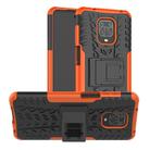 For Xiaomi Redmi Note 9S / 9 Pro / 9 Pro Max Tire Texture Shockproof TPU + PC Protective Case with Holder(Orange) - 1