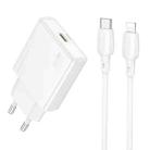 BOROFONE BN23 PD 20W Type-C Charger with 1m Type-C to 8 Pin Cable Set, Plug Type:EU Plug(White) - 1