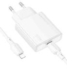 BOROFONE BN23 PD 20W Type-C Charger with 1m Type-C to 8 Pin Cable Set, Plug Type:EU Plug(White) - 2