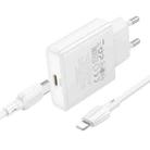 BOROFONE BN23 PD 20W Type-C Charger with 1m Type-C to 8 Pin Cable Set, Plug Type:EU Plug(White) - 3