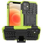 For iPhone 12 mini Tire Texture Shockproof TPU + PC Protective Case with Holder(Green) - 1