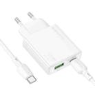 BOROFONE BN24 PD 20W USB, Type-C Charger with 1m Type-C to Type-C Cable Set, Plug Type:EU Plug(White) - 2