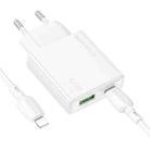 BOROFONE BN24 PD 20W USB, Type-C Charger with 1m Type-C to 8 Pin Cable Set, Plug Type:EU Plug(White) - 2