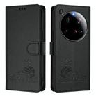 For Xiaomi 15 Ultra Cat Rat Embossed Pattern RFID Leather Phone Case with Lanyard(Black) - 2