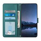 For Xiaomi 15 Ultra Cat Rat Embossed Pattern RFID Leather Phone Case with Lanyard(Peacock Green) - 3