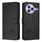 For Xiaomi Civi 5 Pro 5G Cat Rat Embossed Pattern RFID Leather Phone Case with Lanyard(Black) - 2