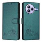For Xiaomi Civi 5 Pro 5G Cat Rat Embossed Pattern RFID Leather Phone Case with Lanyard(Peacock Green) - 2