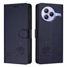 For Xiaomi Civi 5 Pro 5G Cat Rat Embossed Pattern RFID Leather Phone Case with Lanyard(Blue) - 2