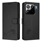 For Xiaomi 15S Pro 5G Cat Rat Embossed Pattern RFID Leather Phone Case with Lanyard(Black) - 2