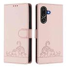 For Samsung Galaxy M56 5G Cat Rat Embossed RFID Leather Phone Case with Lanyard(Pink) - 2