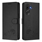 For Samsung Galaxy M56 5G Cat Rat Embossed RFID Leather Phone Case with Lanyard(Black) - 2