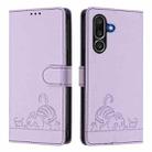 For Samsung Galaxy M56 5G Cat Rat Embossed RFID Leather Phone Case with Lanyard(Purple) - 2