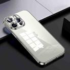 For iPhone 16 Pro SULADA Shine Through Series Plating TPU Transparent Phone Case(Titanium Grey) - 1