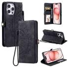 For iPhone 16 Pro Skin Feel Totem Embossed Leather Phone Case(Black) - 1