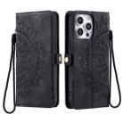 For iPhone 16 Pro Skin Feel Totem Embossed Leather Phone Case(Black) - 3