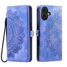 For iPhone 16 Plus Skin Feel Totem Embossed Leather Phone Case(Purple) - 3