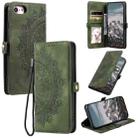 For iPhone 7 / 8 / SE 2022 Skin Feel Totem Embossed Leather Phone Case(Deep Green) - 1