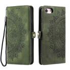 For iPhone 7 / 8 / SE 2022 Skin Feel Totem Embossed Leather Phone Case(Deep Green) - 3