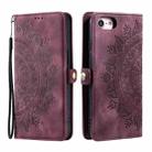 For iPhone 7 / 8 / SE 2022 Skin Feel Totem Embossed Leather Phone Case(Wine Red) - 3