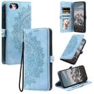 For iPhone 7 / 8 / SE 2022 Skin Feel Totem Embossed Leather Phone Case(Blue) - 1